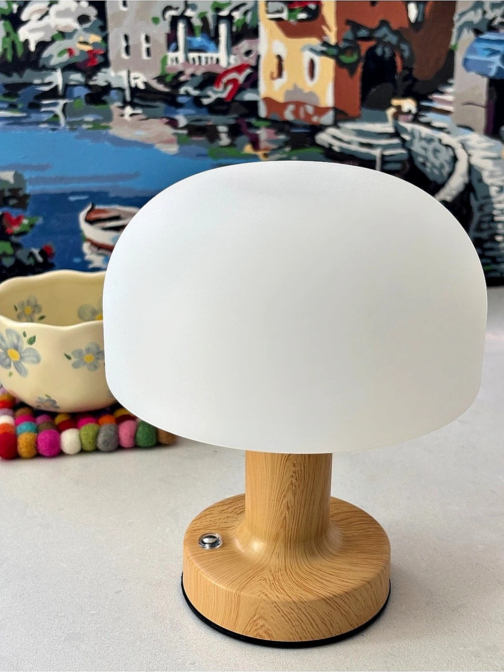 Mushroom Table Lamp, USB Rechargeable LED Night Light, Touch Dimmable, 2500mAh,